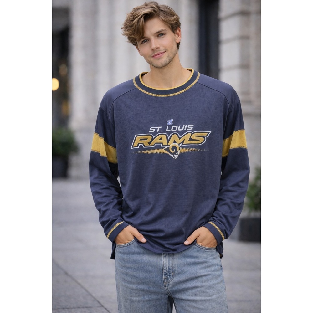 Team Apparel NFL Vintage St Louis Rams Long Sleeve Big And Tall 4XL